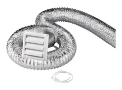 Deflect-O Supurr-Flex 96 in. L x 4 in. Dia. Silver/White Aluminum Dryer Vent Kit