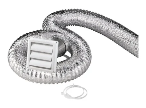 Deflect-O Supurr-Flex 96 in. L x 4 in. Dia. Silver/White Aluminum Dryer Vent Kit
