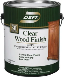 Deft Satin Clear Water-Based Finish and Sealer 1 gallon gal. (Pack of 4)