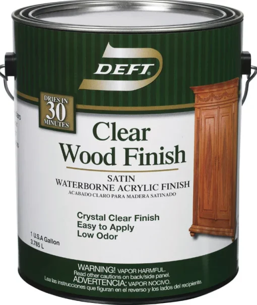 Deft Satin Clear Water-Based Finish and Sealer 1 gallon gal. (Pack of 4)