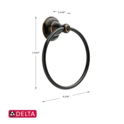 Delta Porter Oil Rubbed Bronze Towel Ring Die Cast Zinc