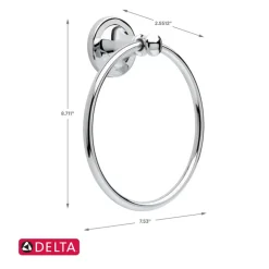 Delta Silverton Polish Chrome Towel Ring Die Cast Zinc