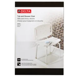 Delta White Plastic Tub & Shower Chair 11 L x 28-3/4 H x 19 W in.