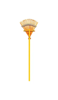 Deluxe Bamboo Rake, Flexible Tines, 10-In.