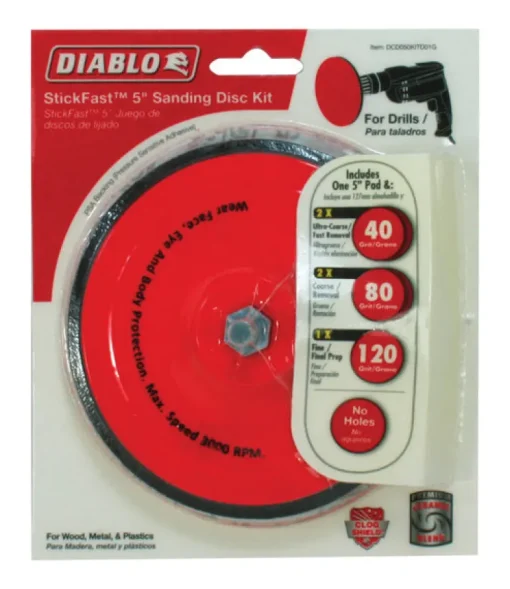 Diablo StickFast 5 in. Ceramic Blend Adhesive Sanding Disc Kit Assorted 6 pk