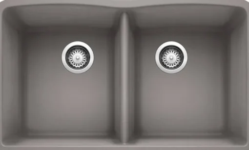 Diamond Equal Double Bowl - Metallic Gray