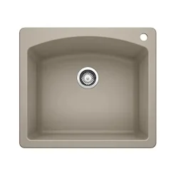 Diamond Single Bowl Dual Mount - Truffle