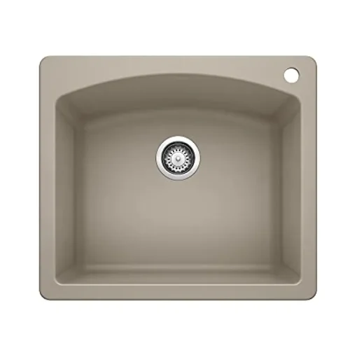 Diamond Single Bowl Dual Mount - Truffle