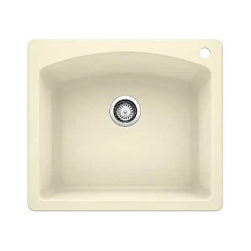 Diamond Single Bowl Dual Mount - Biscuit