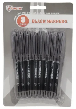 Diamond Visions Max Force Black Felt Tip Permanent Marker 8 pk (Pack of 48)