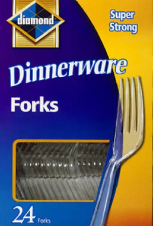 Diamond White Plastic Forks 48 pk (Pack of 12)