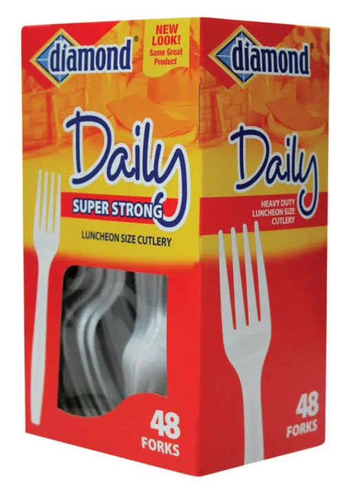 Diamond White Plastic Forks 48 pk (Pack of 12)
