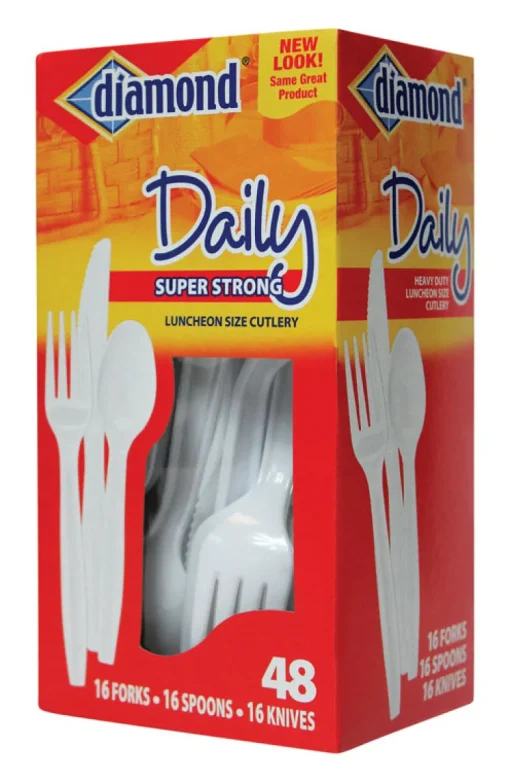 Diamond White Plastic Heavy Duty Cutlery 48 pk (Pack of 12)
