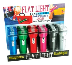 DM Merchandising Flat Light Assorted LED Flashlight CR2016 Battery (Pack of 24)