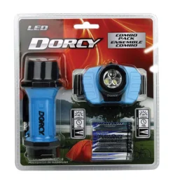 Dorcy 27 lumens Assorted LED Flashlight and Headlight Combo Pack AAA Battery