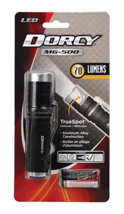 Dorcy MG-500 70 lumens Black LED Flashlight AAA Battery