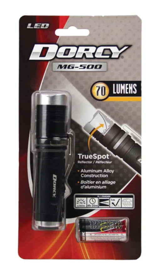 Dorcy MG-500 70 lumens Black LED Flashlight AAA Battery
