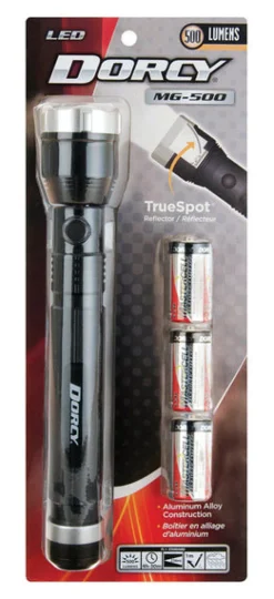 Dorcy MG-500 800 lumens Black LED Flashlight C Battery