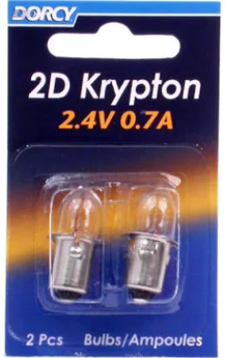 Dorcy 2D Krypton 2D Flashlight Bulb 2.4 volts Bayonet Base