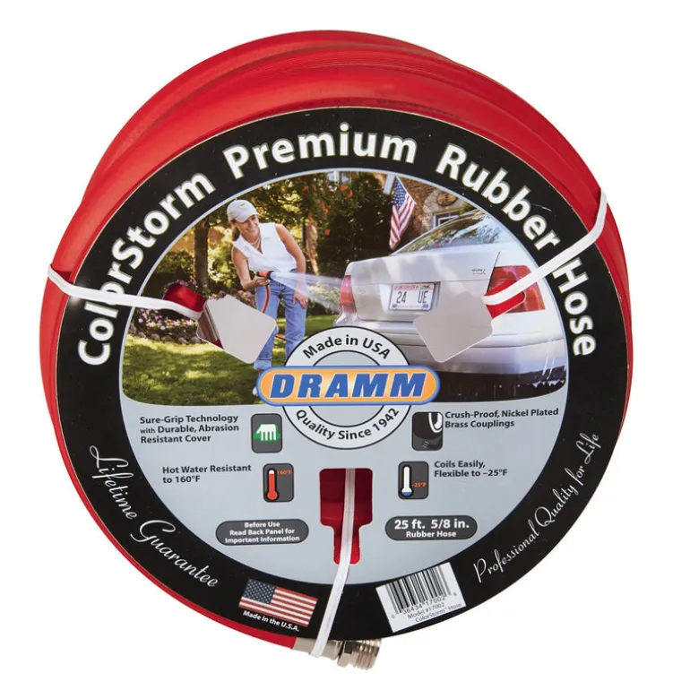 Dramm ColorStorm Assorted Color Rubber Heavy Duty Hot Water Garden Hose 25 L ft. x 5/8 Dia. in.