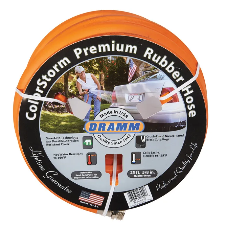 Dramm ColorStorm Assorted Color Rubber Heavy Duty Hot Water Garden Hose 25 L ft. x 5/8 Dia. in.
