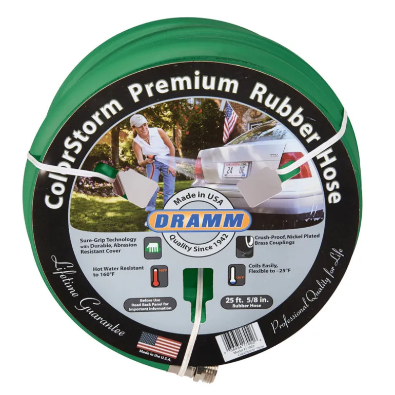 Dramm ColorStorm Assorted Color Rubber Heavy Duty Hot Water Garden Hose 25 L ft. x 5/8 Dia. in.