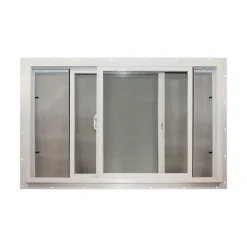 Duo-Corp Agriclass Double Slide Vinyl Tempered Utility Window White Glass/Vinyl Window 35.5 in. L X