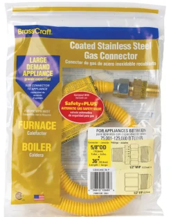 Eastman 1/2 in. FIP X 3/4 in. D MIP 24 in. Stainless Steel Gas Connector