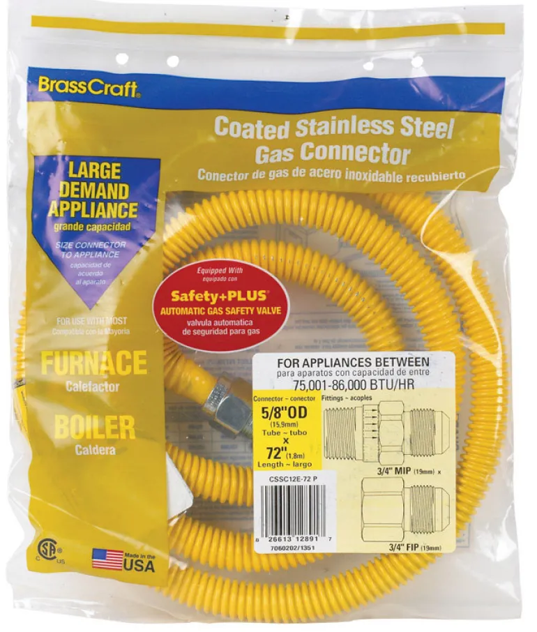 Eastman 3/4 in. MIP X 3/4 in. D FIP 72 in. Stainless Steel Gas Connector