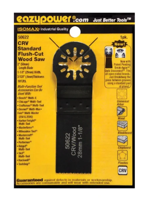 Eazypower Isomax 1-1/8 in. X 4 in. L Chrome Vanadium Steel Standard Flush Cut Wood Saw 1 pc