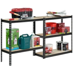 Edsal Black Steel Muscle Rack Adjustable Shelving Unit 1750 lbs. Capacity 72 H x 34 W x 14 D in.