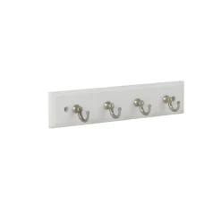E.H. Tate & Co. 8.75 in. L Satin Nickel White Zinc Traditional Key Rack 1 pk