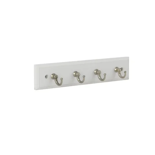 E.H. Tate & Co. 8.75 in. L Satin Nickel White Zinc Traditional Key Rack 1 pk