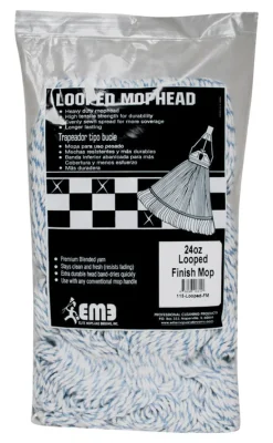 Elite Mops and Brooms 24 oz. Looped Cotton/Synthetic Blend Mop Refill 1 pk