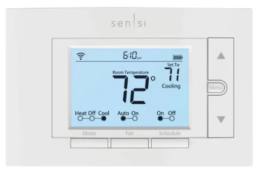 Emerson Sensi Built In WiFi Heating and Cooling Push Buttons Smart-Enabled Thermostat