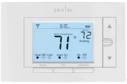 Emerson Sensi Built In WiFi Heating and Cooling Push Buttons Smart-Enabled Thermostat