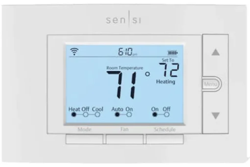 Emerson Sensi Built In WiFi Heating and Cooling Push Buttons Smart-Enabled Thermostat