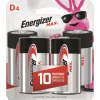 Energizer Max D Alkaline Batteries 4 pk Carded