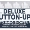 Excell Deluxe Button-Up White Plastic Shower Curtain Rings 12 pk