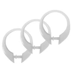 Excell Deluxe Button-Up White Plastic Shower Curtain Rings 12 pk