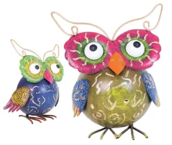 Exhart Krazy Klucker Metal Multicolored 15 in. Owl Statue (Pack of 2)