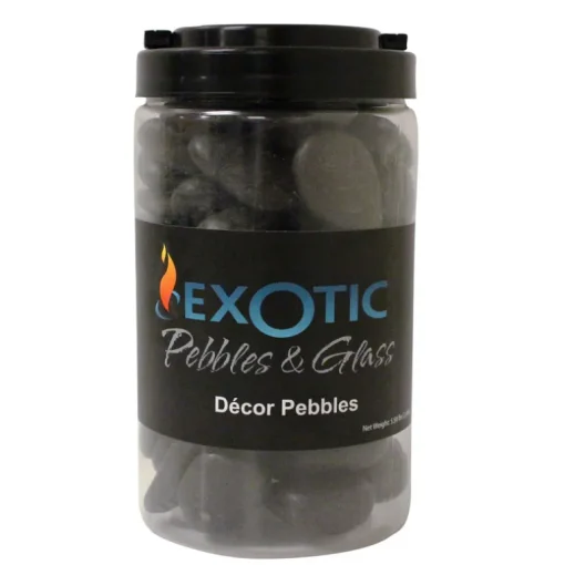 Exotic Pebbles & Glass Black Polished Deco Pebbles 5.5 lb