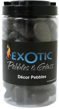 Exotic Pebbles & Glass Black Polished Deco Pebbles 5.5 lb
