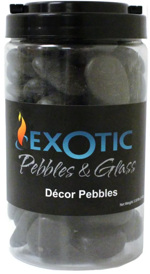 Exotic Pebbles & Glass Black Polished Deco Pebbles 5.5 lb