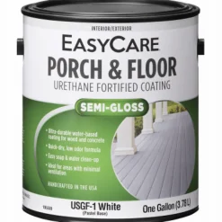 Exterior Semi-Gloss Porch & Floor Coating, Urethane Fortified, White, Pastel Base, 1-Gal. (Pack of 2)