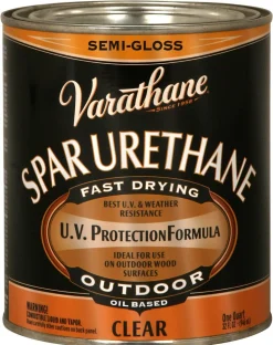 Exterior Spar Urethane Finish, Oil-Base, Clear Semi-Gloss, 1-Qt.