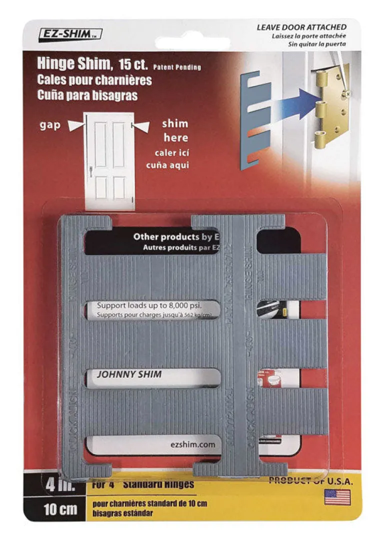 EZ SHIM 1.3 in. W x 4 in. L Plastic Hinge Shim 15 pk