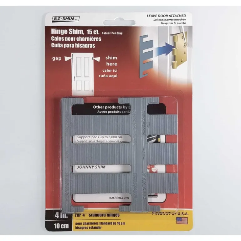 EZ SHIM 1.3 in. W x 4 in. L Plastic Hinge Shim 15 pk