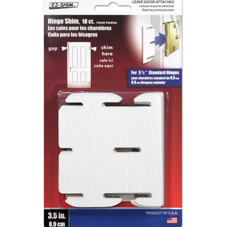EZ SHIM 1.1 in. W x 3.5 in. L Plastic Hinge Shim 18 pk