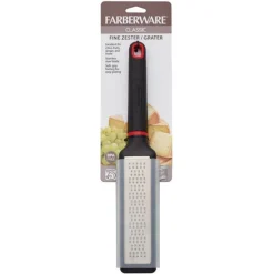 Farberware 6 in. L Black/Silver Plastic/Stainless Steel Zester Grater